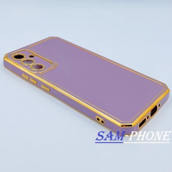 قاب گوشی Galaxy A34 5G سامسونگ طرح ژله ای مای کیس ( new face ) گلد لاین دور طلایی محافظ لنز دار